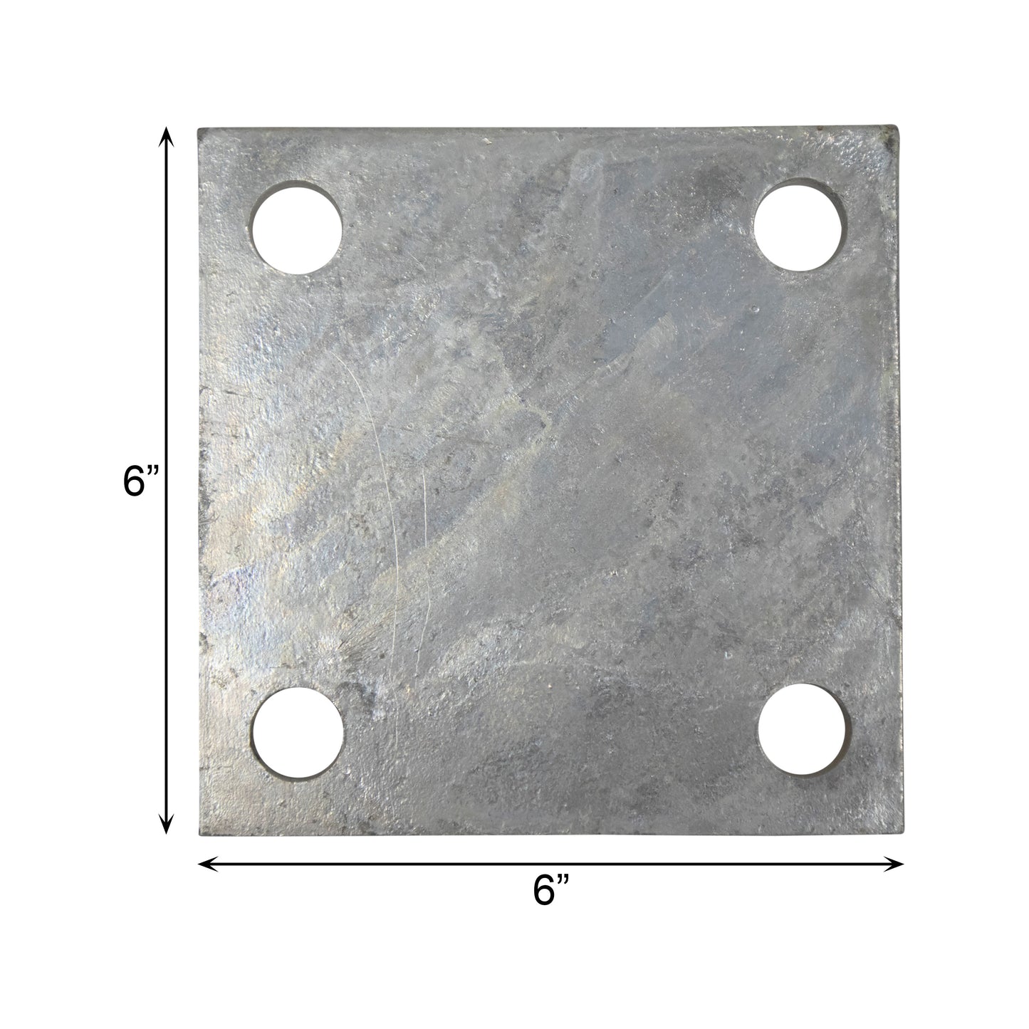 Base/Flange Plate Galvanized, 1/4" x 6" x 6", Pack of 20