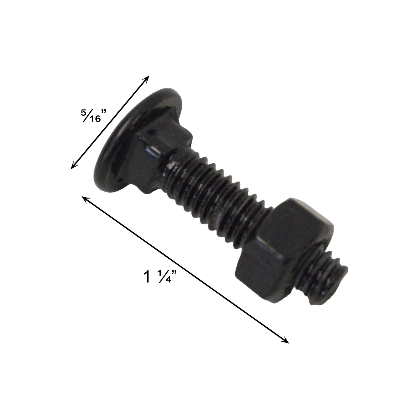 CARRIAGE BOLT POWDER COATED BLACK, 5/16" x 1 1/4"