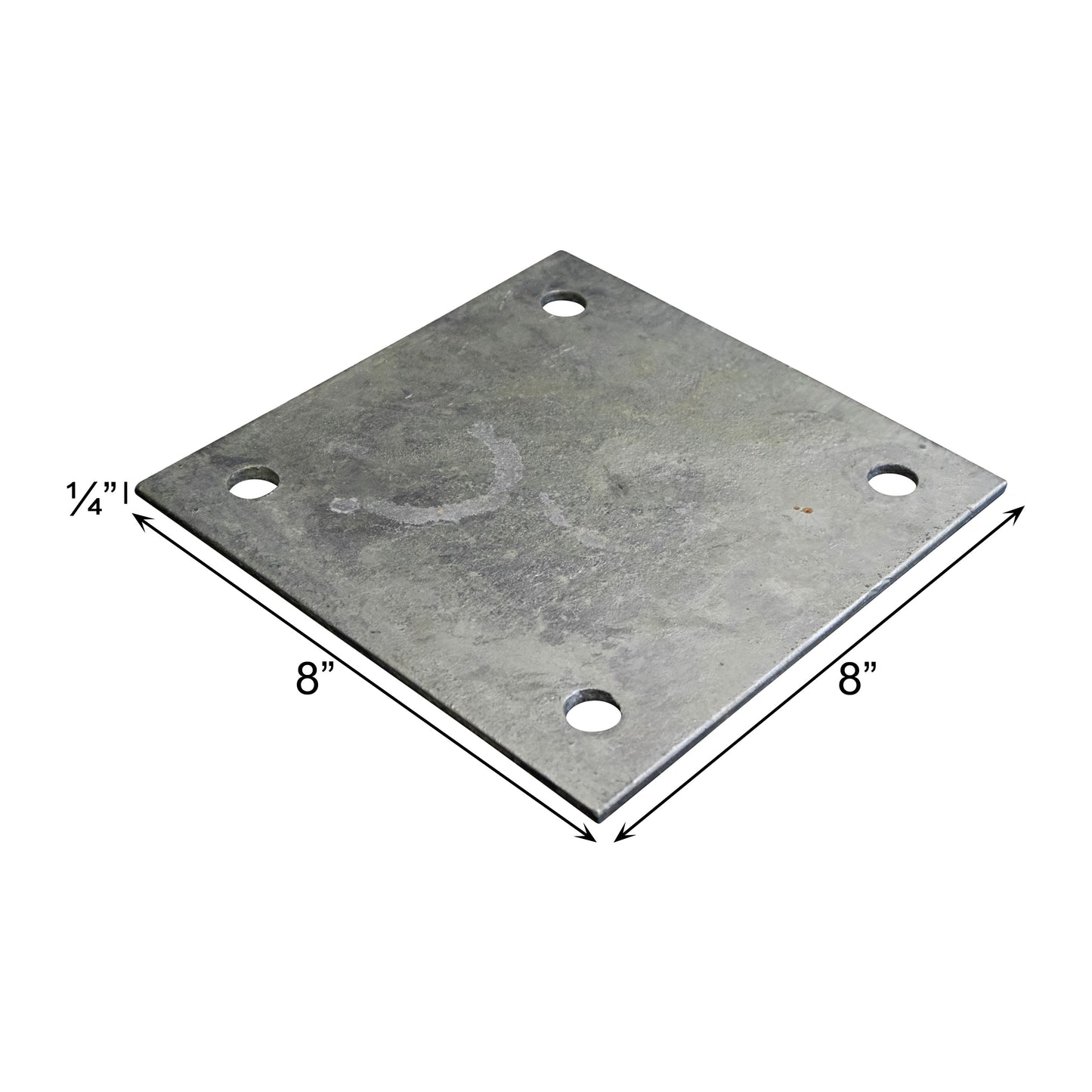Base/Flange Plate Galvanized, 1/4" x 8" x 8", Pack of 20