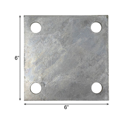 Base/Flange Plate Galvanized, 1/4" x 6" x 6", Pack of 20