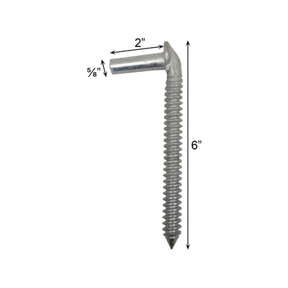 LAG SCREW 2" PINTLE ZINC PLATED, 5/8" x 6", Pack of 100