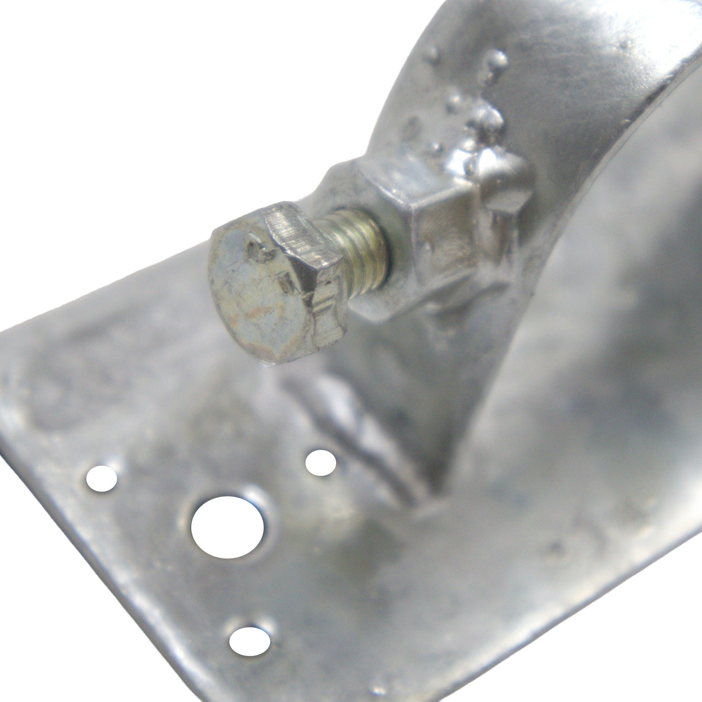 Wood to Steel Adapter (2 Set Screws) Galvanized, 2 3/8" X 6"