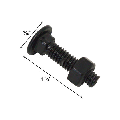 CARRIAGE BOLT POWDER COATED BLACK, 5/16" x 1 1/4"