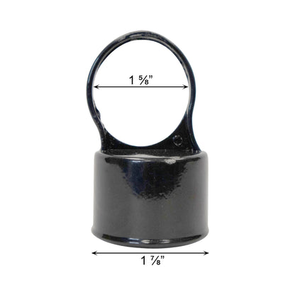 Aluminum LOOP CAP NO ACORN POWDER COATD BLACK, 1 7/8" x 1 5/8", Pack of 150