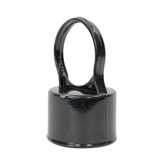 Aluminum LOOP CAP NO ACORN POWDER COATD BLACK, 1 7/8" x 1 5/8", Pack of 150