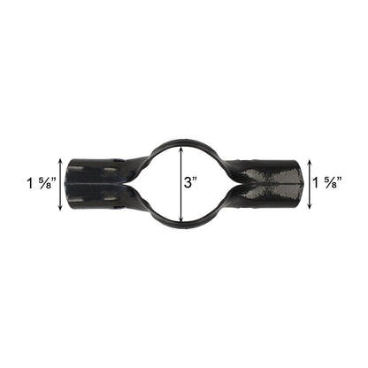 BOULEVARD/LINE RAIL CLAMP Galvanized, 3"x 1 5/8", Powder Coated Black