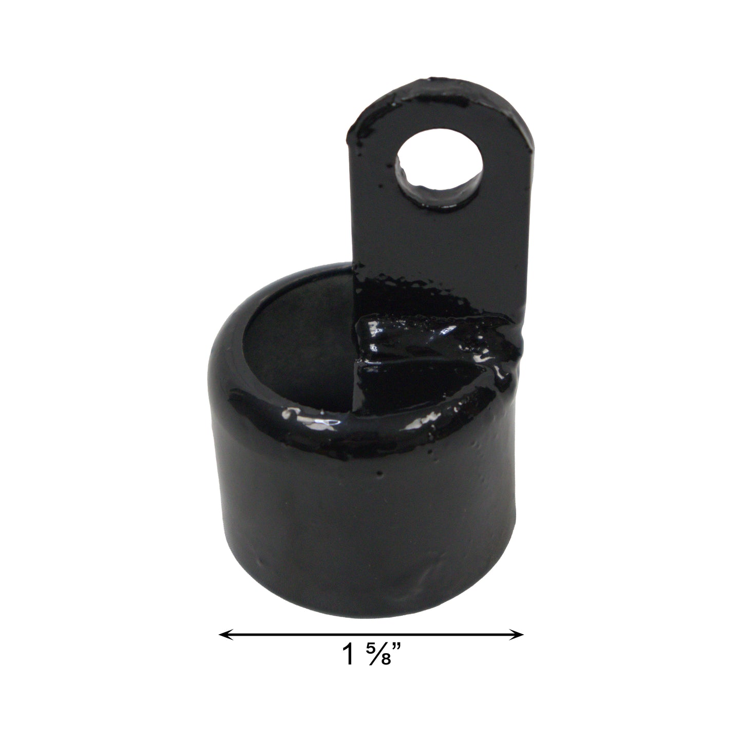 Rail End Half Moon Powder Coated Black, 1 5/8"
