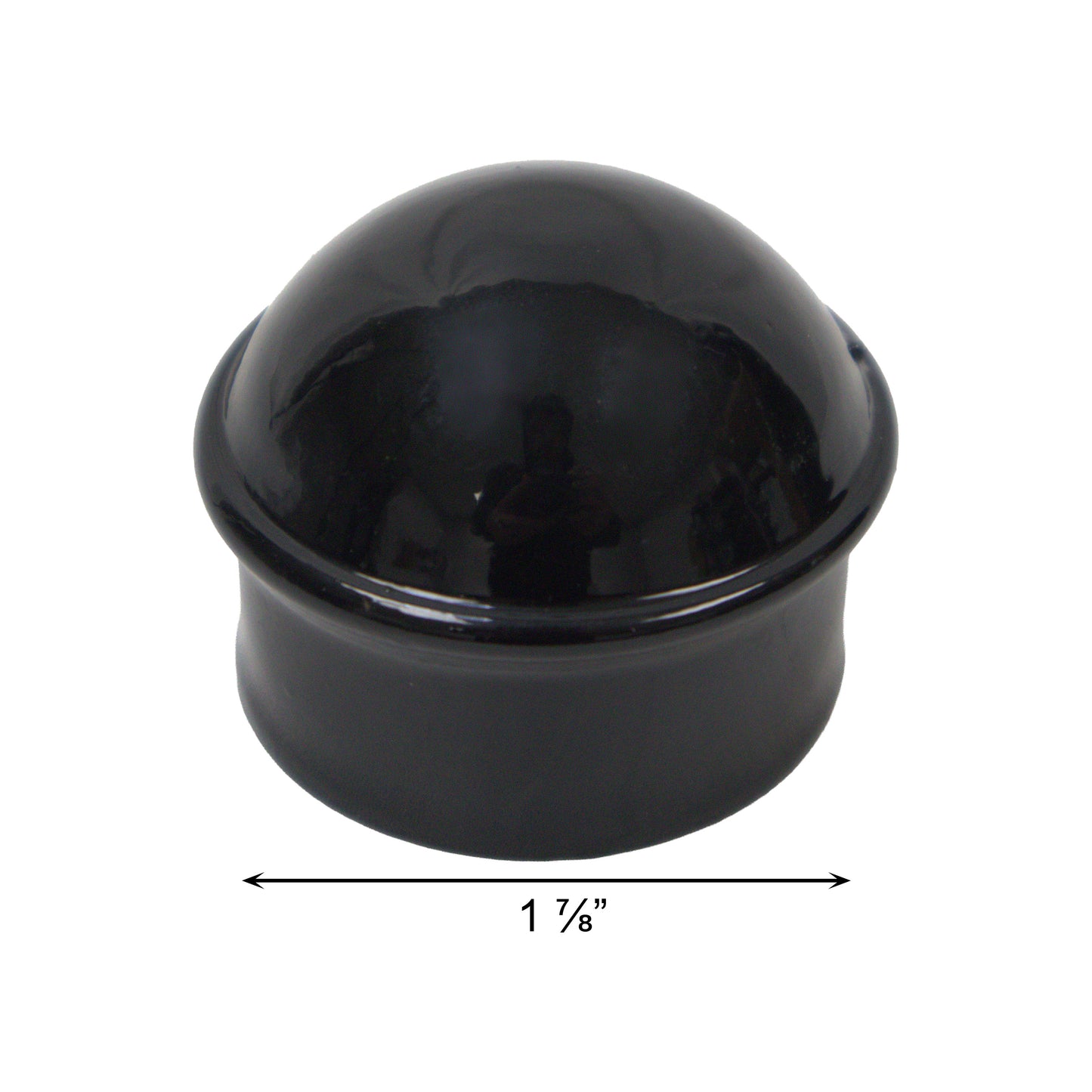Post/Dome Cap Powder Coat Black, 1 7/8"