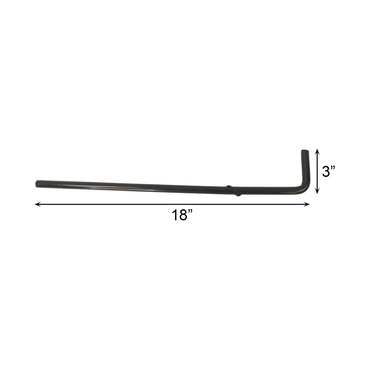 CANE BOLT 18" DROP ROD HDG + POWDER COATED BLACK
