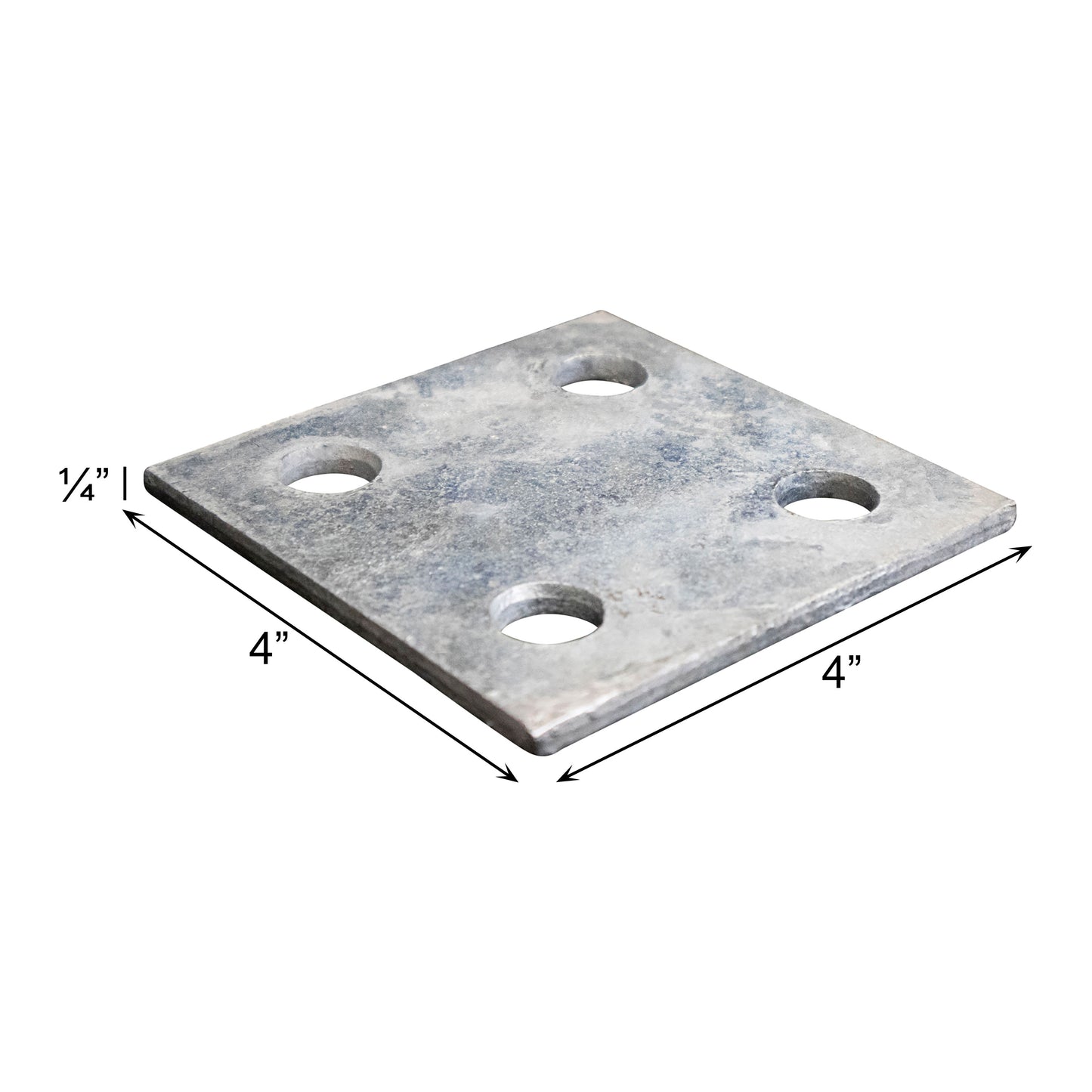 Base/Flange Plate Galvanized, 1/4" x 4" x 4", Pack of 50