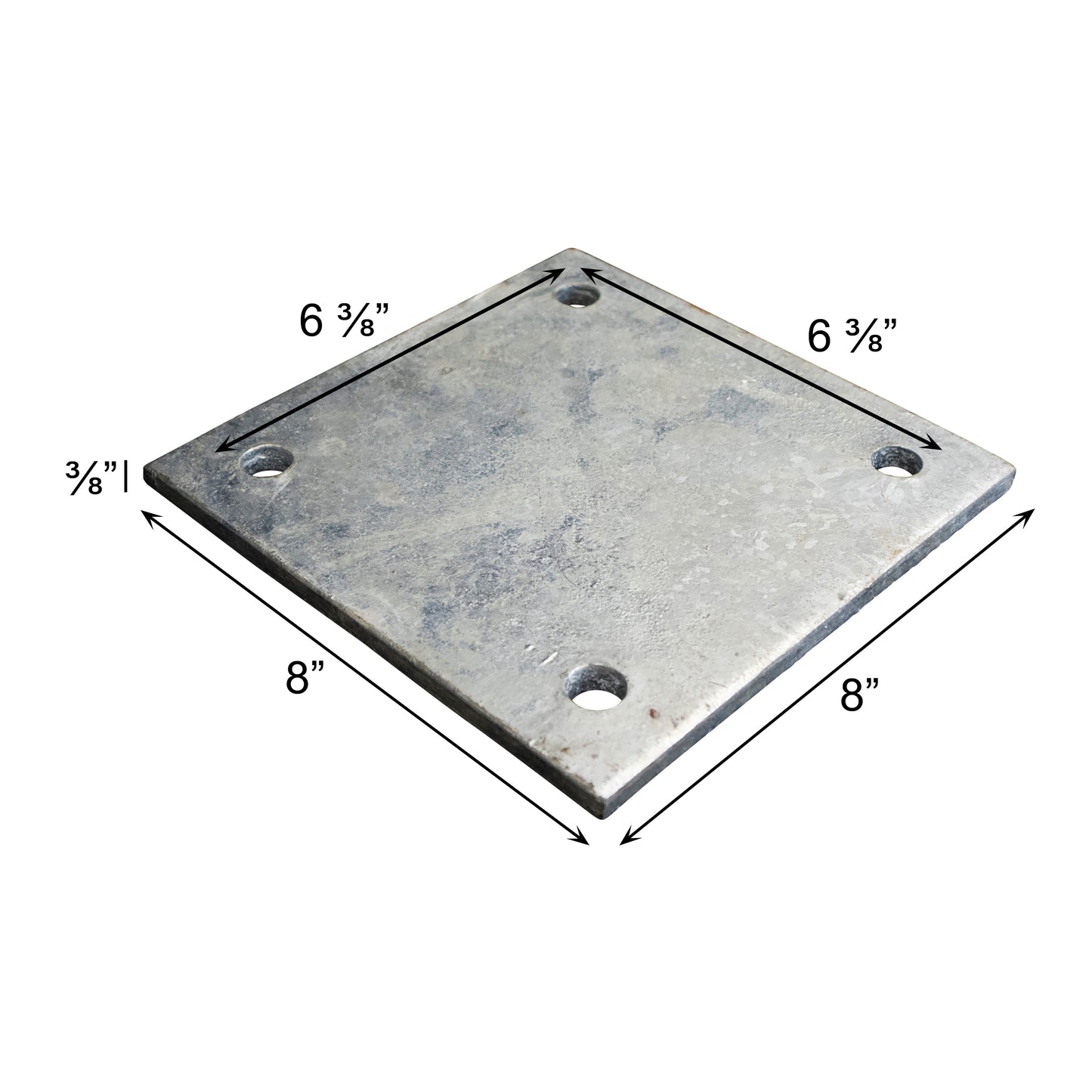 Base/Flange Plate Galvanized, 3/8" x 8" x 8"