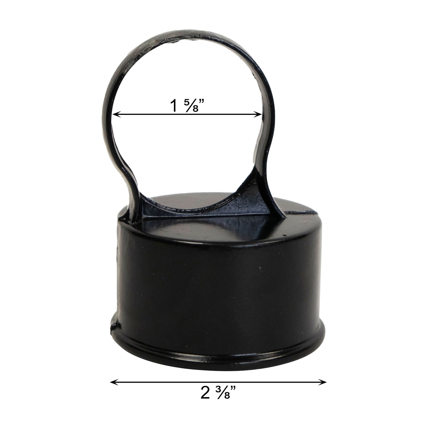 Aluminum LOOP CAP NO ACORN POWDER COATED BLACK, 2 3/8" x 1 5/8", Pack of 100