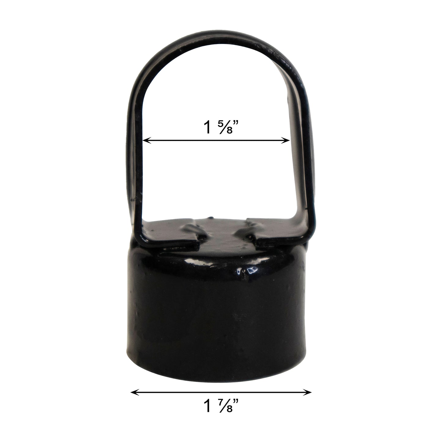 Loop Cap Steel Powder Coated Black, 1 7/8" x 1 5/8", Pack of 50