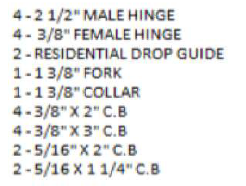2-1/2" DRIVE GATE SET HDG, Pack of 10
